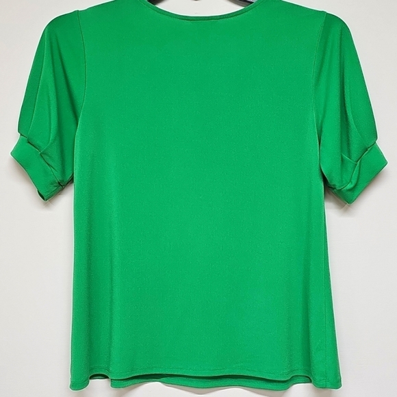 CATO Green Women's Top, Short Sleeve, Scoop Neck, Jersey Knit. XS - Picture 4 of 9